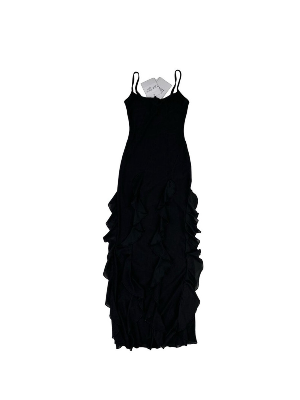LEAU - Rodeo Ruffles Mesh Maxi Dress in Black
